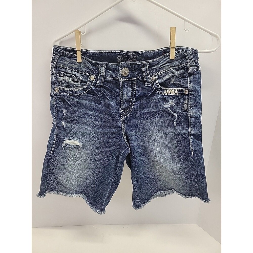SILVER Jean Super Stretch BEAU Boyfriend Fit Denim‎ Shorts Size W27/L6